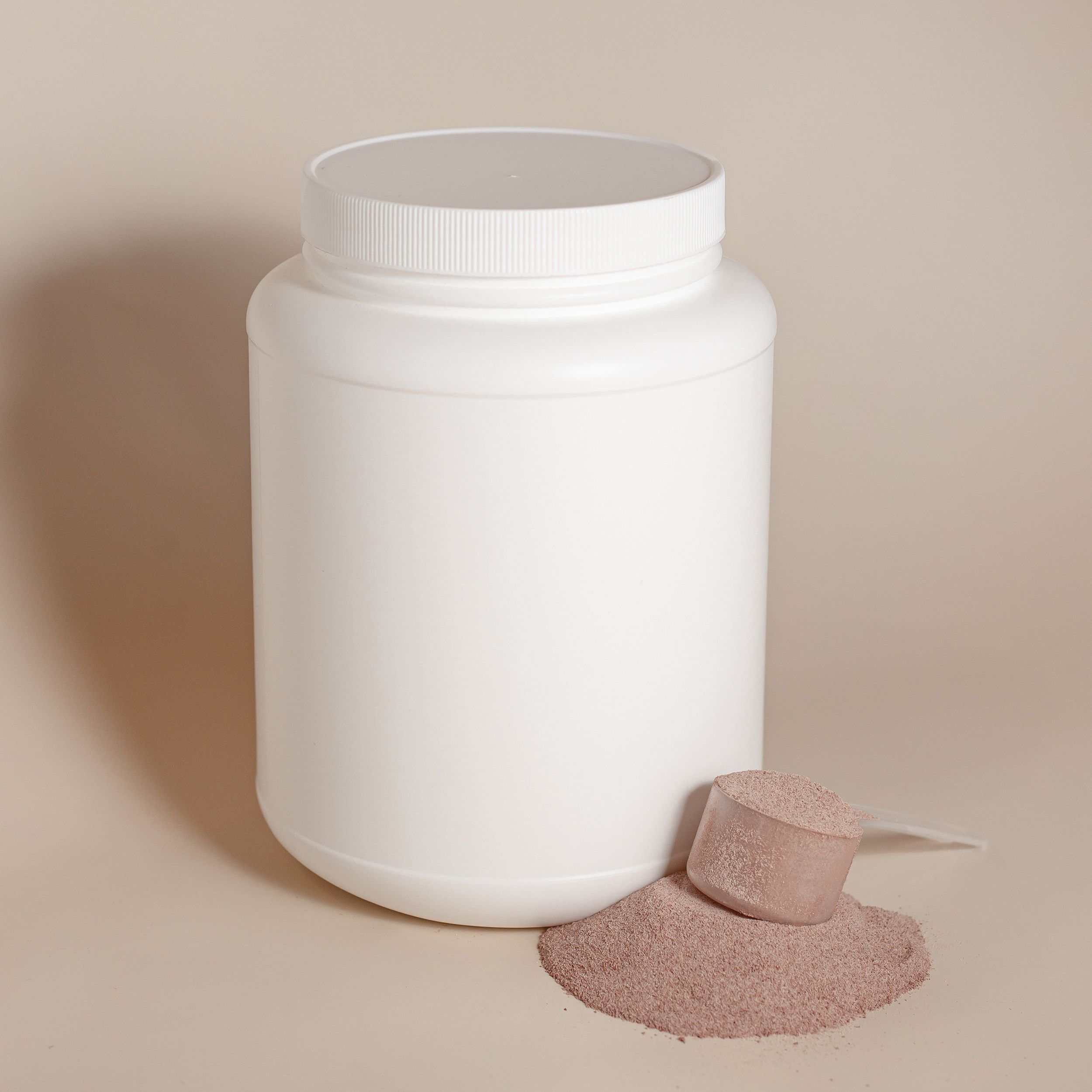Mass gainer supplement container with scoop